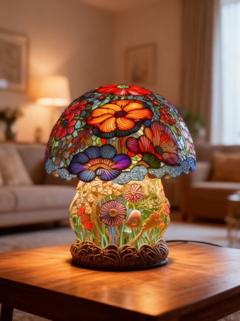 GARDENLUXE | Lampe de table florale colorée