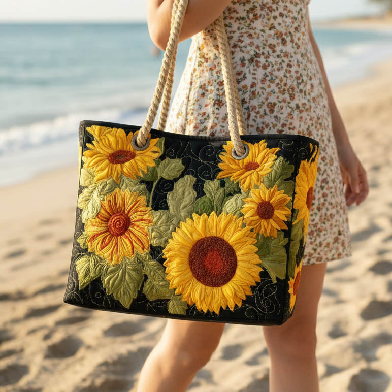 Sac de Plage Fait Main | Tournesol
