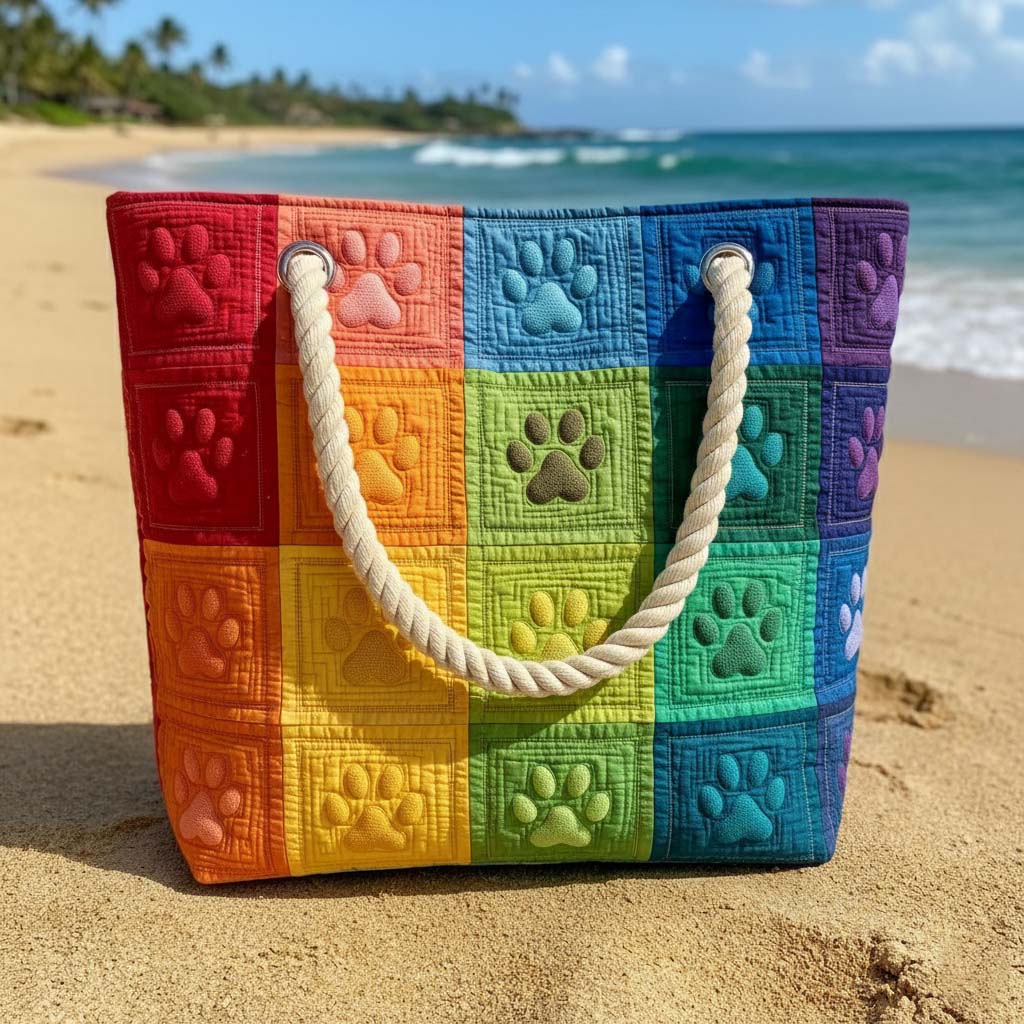 Sac de Plage Fait Main | Patch de Empreinte
