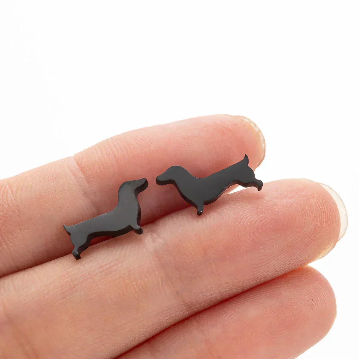 Boucles d'oreilles teckel – Boucles minimalistes en métal